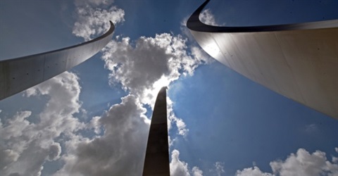 Architecture and sky looking up